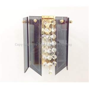SPB - โคมไฟผนังกระจก ทองเหลืองแท้ (002323)