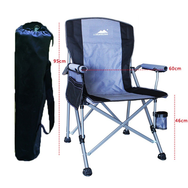 เก้าอี้ตั้งแคมป์ ขนาดใหญ่ นั่งสบาย เก้าอี้พับกลางแจ้ง เก้าอี้สนาม เก้าอี้ตลาดกลางคืน พร้อมถุงเก็บเพื่อป้องกันการชน