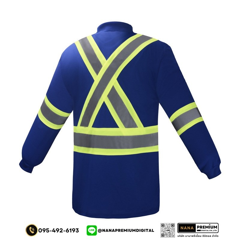 รับผลิตเสื้อแขนยาวสะท้อนแสง รับสกรีนโลโก้เสื้อนิรภัย ขายส่งเสื้อคนงาน ขายส่งเสื้อสะท้อนแสง โรงงานผลิตเสื้อสะท้อนแสง สกรีนโลโก้บริษัท