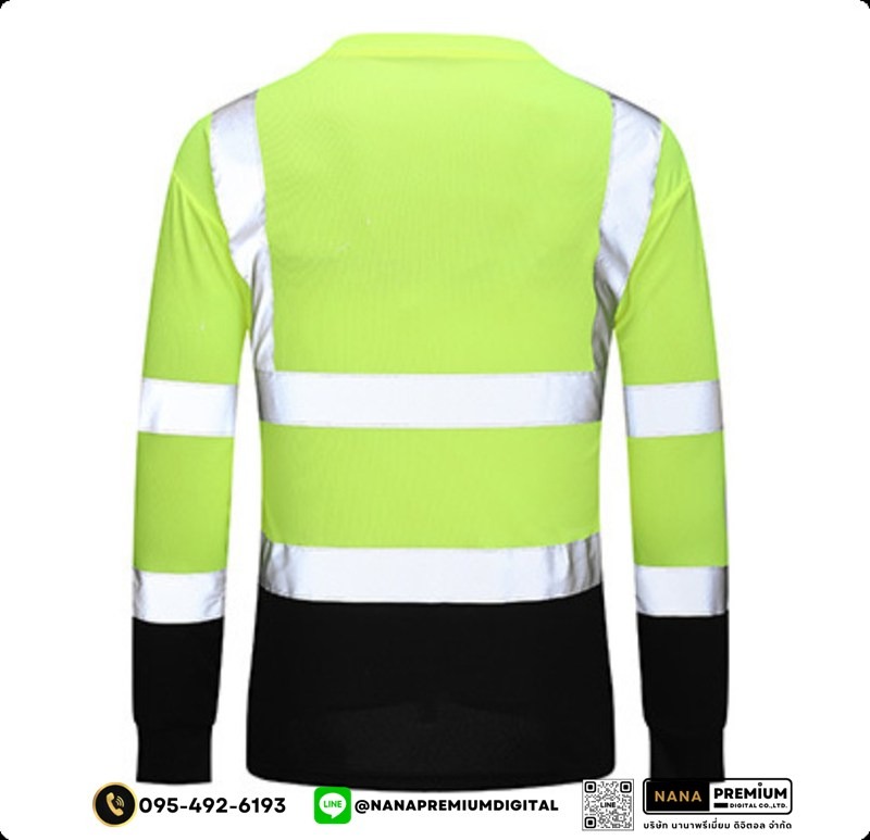 รับผลิตเสื้อแขนยาวสะท้อนแสง รับสกรีนโลโก้เสื้อนิรภัย ขายส่งเสื้อคนงาน ขายส่งเสื้อสะท้อนแสง โรงงานผลิตเสื้อสะท้อนแสง สกรีนโลโก้บริษัท