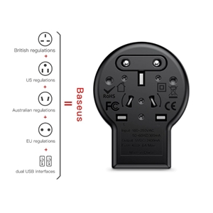 รับสกรีน Baseus ปลั๊กทั่วโลก ใช้ได้ทั่วโลกเพียงแค่หมุน หัวแปลงรอบโลก Universal Adapter Plug