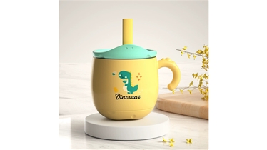 สนุกกับการดื่มน้ำด้วยแก้วหัดดื่มลายไดโนเสาร์